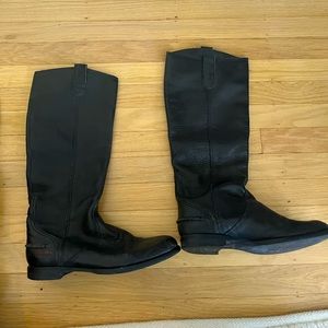 Madewell black leather riding boots